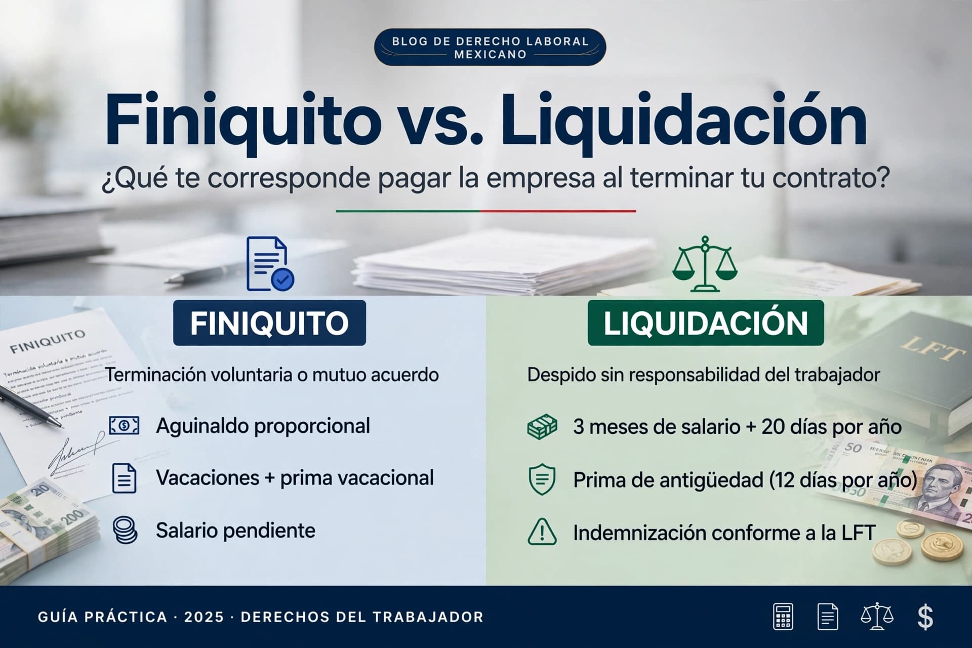 Finiquito y liquidación en México: ¿Qué te corresponde al terminar tu contrato?